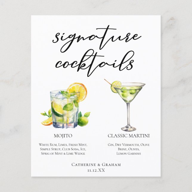 Mojito Martini Mariage Signature Cocktails Menu (Devant)