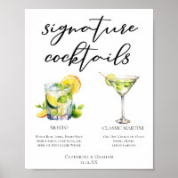 Mojito Martini Menü für Cocktails bei Hochzeitsfei