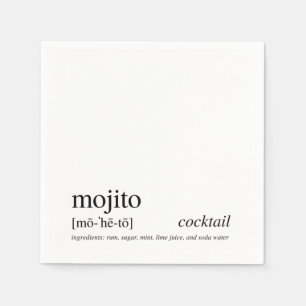 Mojito Modern Quote Black Typografie Cocktail Serviette