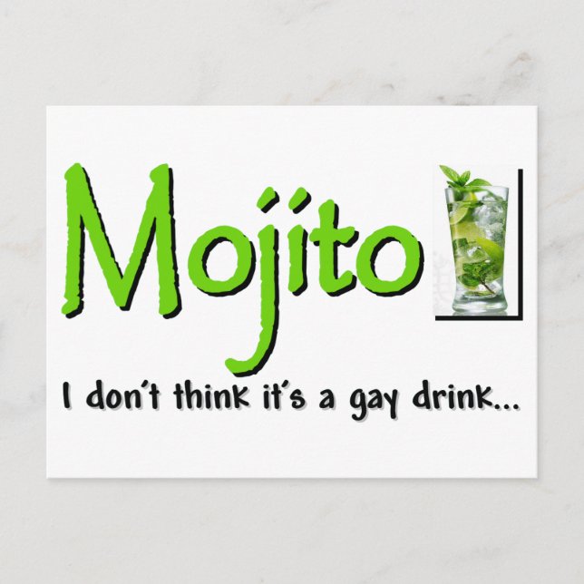 Mojito: Nicht ein Gay Drink..? Postkarte (Vorderseite)