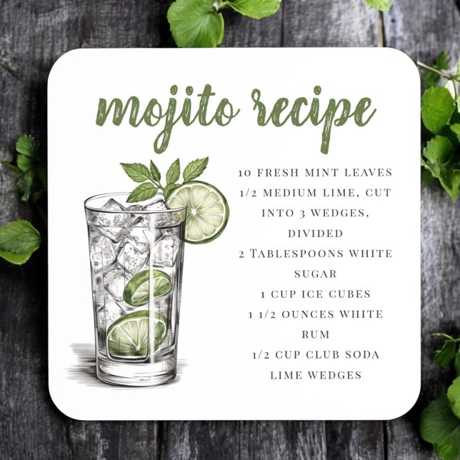 Mojito Recipe Getränkeuntersetzer (Von Creator hochgeladen)