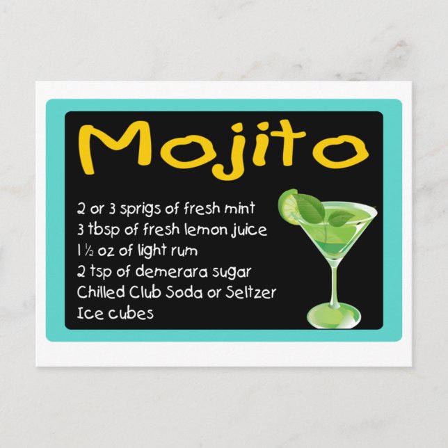 Mojito Recipe Postkarte (Vorderseite)