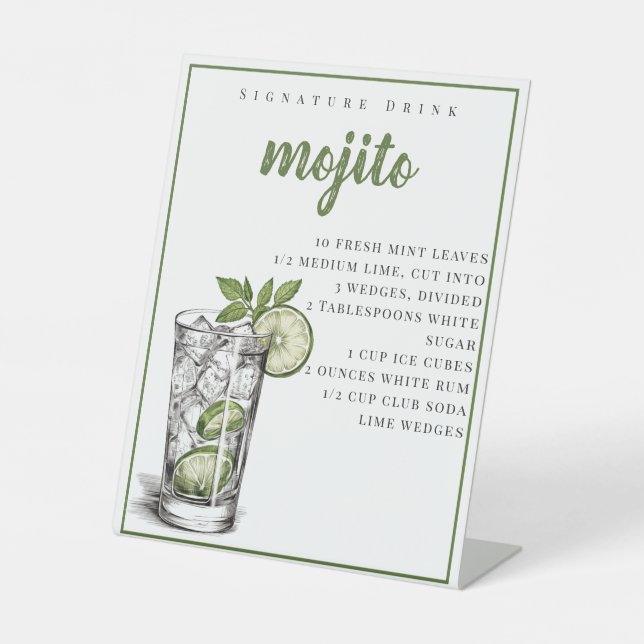 Mojito Rezept Signature Drink Sockelschild (Vorderseite)