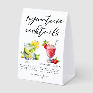 Mojito Strawberry Daiquiri Signature Cocktail Kart Tischaufsteller