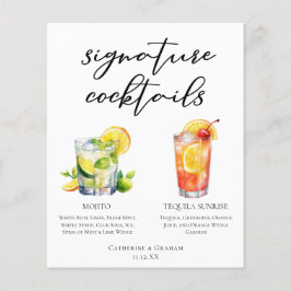 Mojito Tequila Sunrise Mariage Cocktails Menu