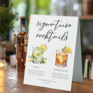 Mojito Whiskey Sour Signature Cocktails Menü Tischaufsteller