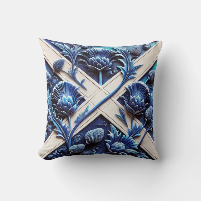 MoJo Coussin avec Scottish Thistles Design (Recto)