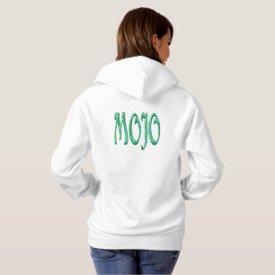 Mojo-Frauen weißer Kapuzenpullover Rückseite Hoodie