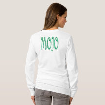 Mojo-Frauen weißes Langarm-T-Shirt Rückenansicht