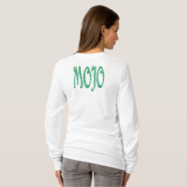 Mojo-Frauen weißes Langarm-T-Shirt Rückenansicht T-Shirt