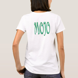 Mojo-Frauen weißes T-Shirt Rücken