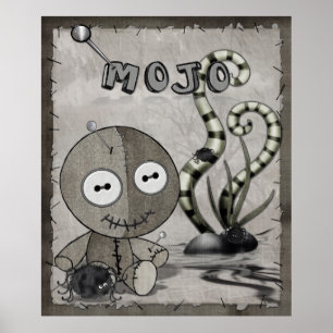 MOJO gotische Voodoo-Puppen-Volkskunst Poster