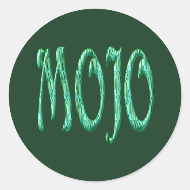 Mojo-grüne runde Aufkleber (Vorderseite)