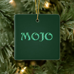 Mojo-grünes Hängequadrat Keramikornament