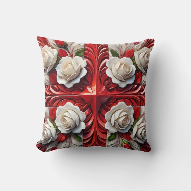 MoJo Pillow mit englischer Rose Design Kissen (Vorderseite)
