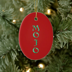 Mojo Rot hängt oval Keramik Ornament