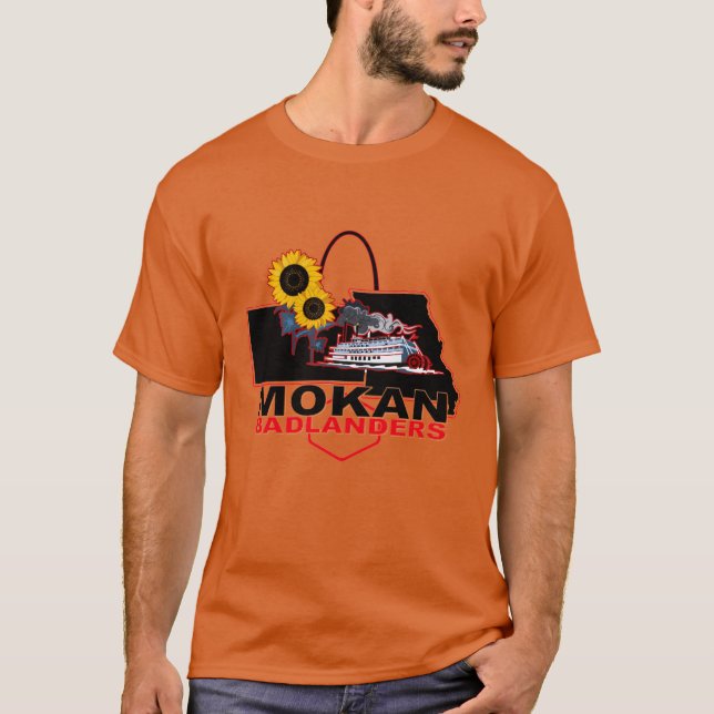 MOKAN Badlanders zentriert dunkle Farbmäuse T-Shirt (Vorderseite)