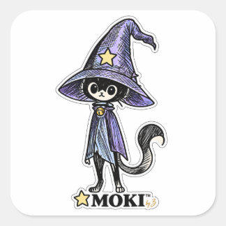 MOKI™ | Magischer Original-Katze-Sticker Quadratischer Aufkleber
