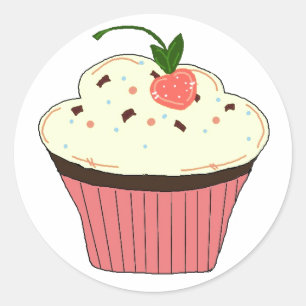 Mokka-Cupcake Runder Aufkleber
