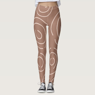 Mokka-Mousse-Abstrakt handgezeichnete Doodle-Kreis Leggings