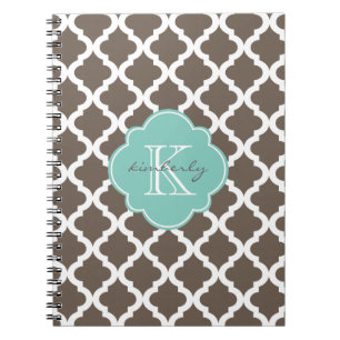 Mokka-und Minzen-Marokkaner Quatrefoil Druck Notizblock