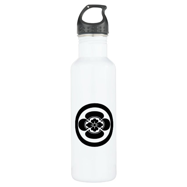 Mokko im Kreis Edelstahlflasche (Vorderseite)