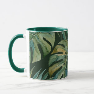 Moku-Insel Hawaiianische Aquarell-Monstera - Grün Tasse