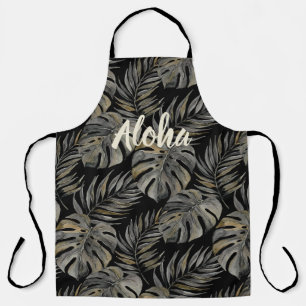 Moku Island Hawaiianische Aquarell-Monstera -Schwa Schürze