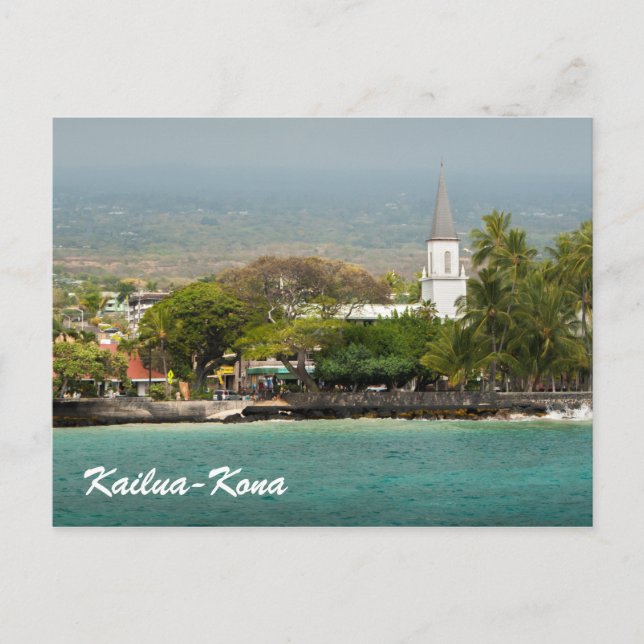 Mokuaikaua Church in Kailua Kona Big Island Hawaii Postkarte (Vorderseite)