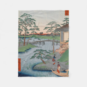 Mokuboji Tempel Vintage Ukiyo-e Japanisch Kunst Fleecedecke