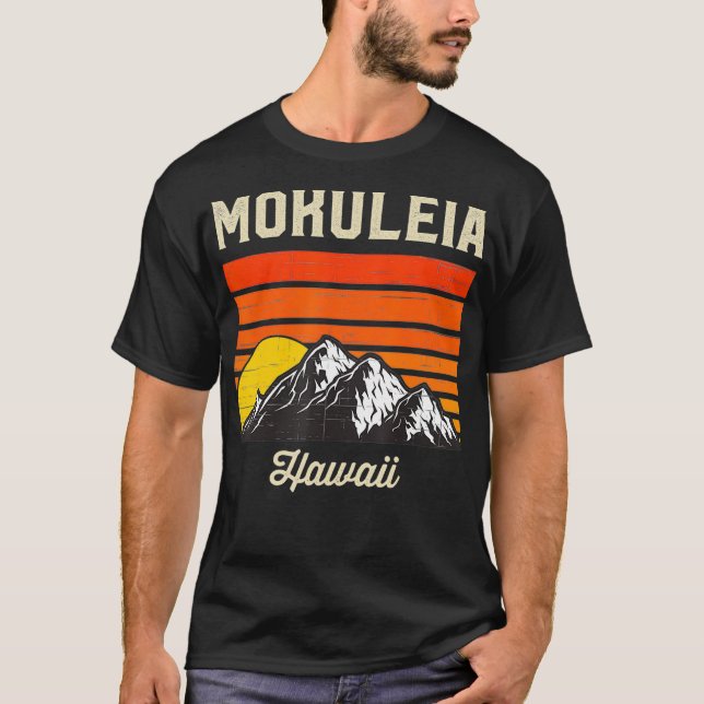 Mokuleia Hawaii Retro Hawaiianische Insel T-Shirt (Vorderseite)