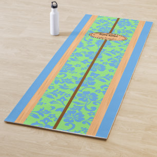 Mokuleia Hawaiianischer Hibiskus-Monogramm-Surfboa Yogamatte