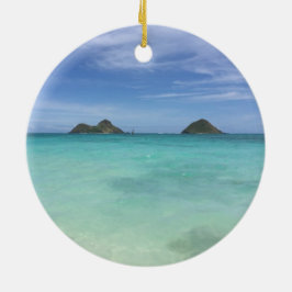  Mokulua Islands, Kailua Oahu Ceramic Ornament