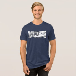 Mokumskins blauw wit Tri-Blend shirt