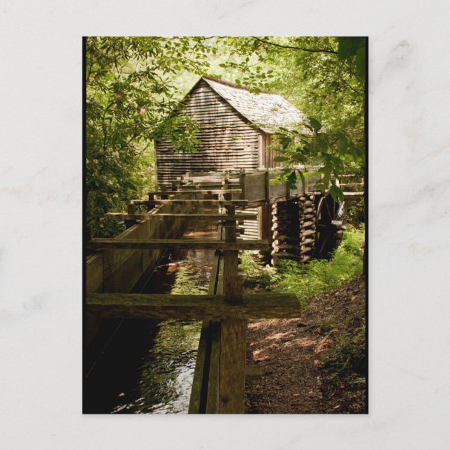 Moky Mountain Mill and Waterwheel Foto Postkarte (Vorderseite)