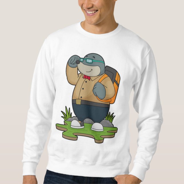 Mol as Hiker with Backpack Sweatshirt (Vorderseite)