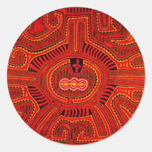 Mola-Design der San-Blas-Indianer Runder Aufkleber