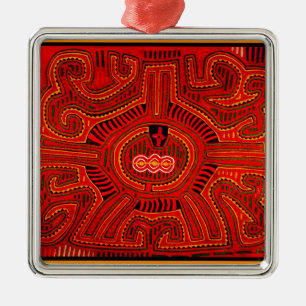 Mola-Design der San-Blas-Indianer Silbernes Ornament