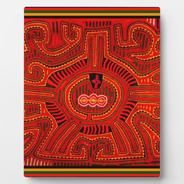 Mola Design von San Blas Amerikanischen Ureinwohne Fotoplatte (Vorderseite)