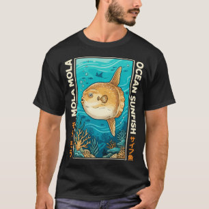 Mola Mola Mondfisch Illustration Mit Retro Ja T-Shirt