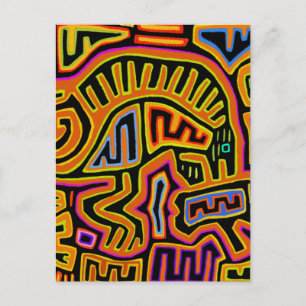 Mola Schamane Peyote Visionen Postkarte