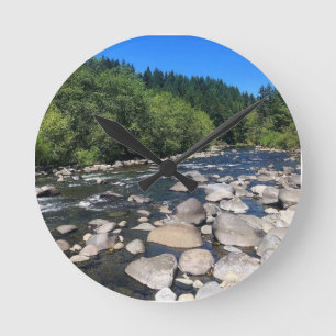 Molalla River, OR Runde Wanduhr