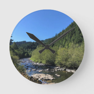Molalla River, OR Runde Wanduhr