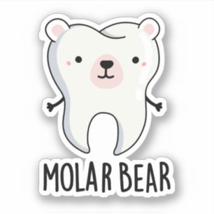 Molar Bear Funny Tooth Puff Aufkleber