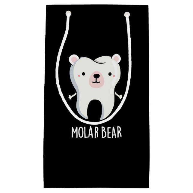 Molar Bear Funny Tooth Puff Dark BG Kleine Geschenktüte (Vorderseite)