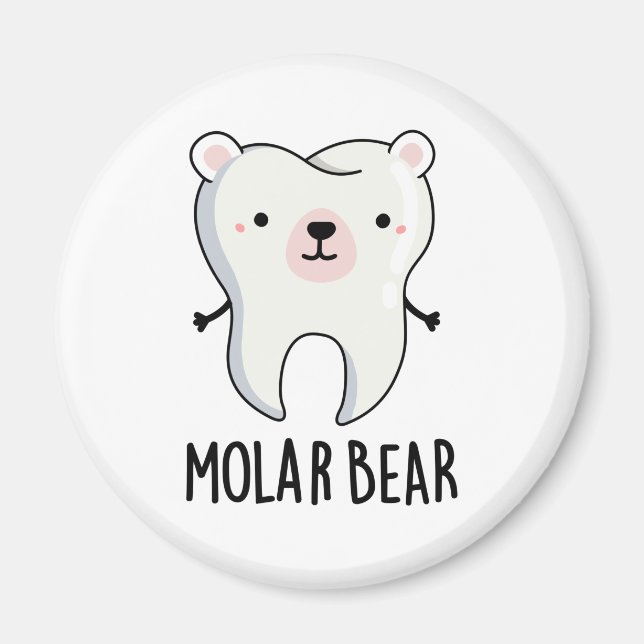Molar Bear Funny Tooth Puff Magnet (Vorne)