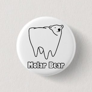 Molar Bear Polar Tooth Bear Button
