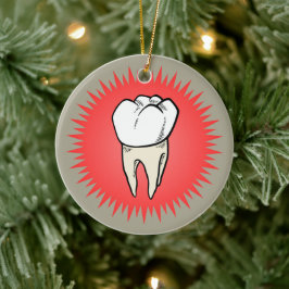 Molar frisch auf roter Sternexplosion extrahiert Keramik Ornament