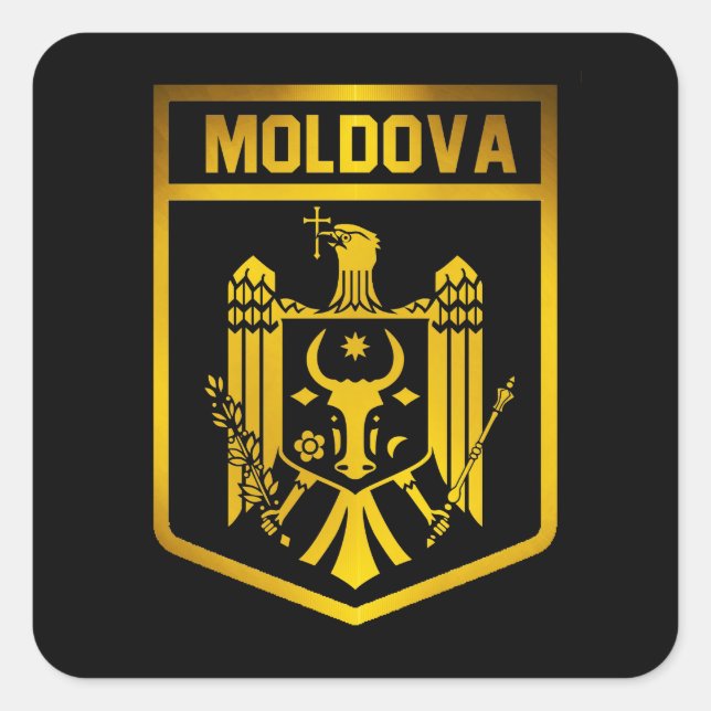 Moldau-Emblem Quadratischer Aufkleber (Vorderseite)