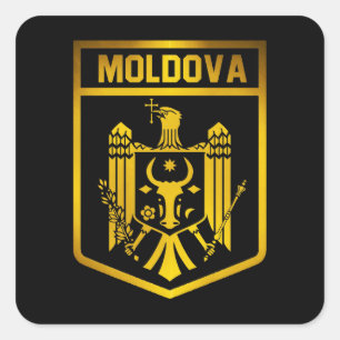 Moldau-Emblem Quadratischer Aufkleber